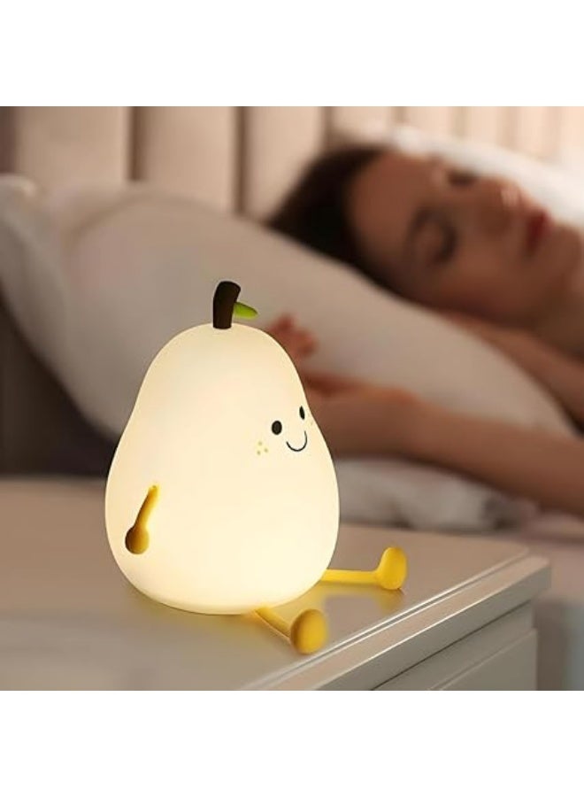 Rechargeable silicone lamp for children, rechargeable via USB, Kawaii Shin Luxury Tech lamp (pear) - Image 2